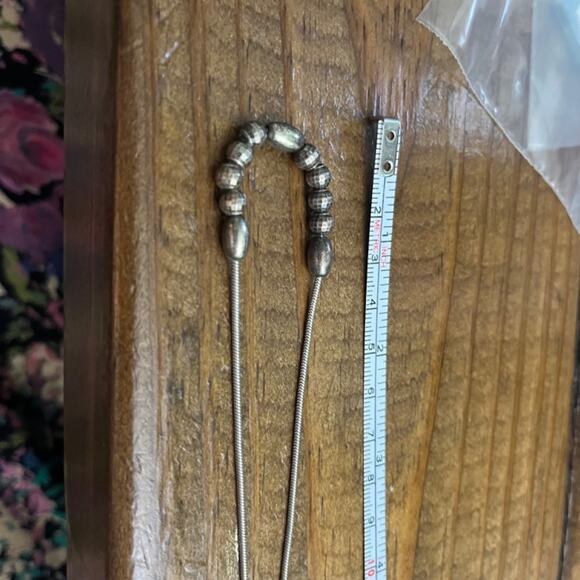 Vintage 90s Classic 925 Sterling Silver Beaded Delicate Minimalist Necklace B3 - Picture 9 of 10